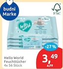 Hello World Feuchttücher von budni Marke für 3,49 € bei budni im Angebot Hello World Feuchttücher von budni Marke im aktuellen budni Prospekt