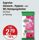 Allzweck-, Hygiene- oder WC-Reinigungstücher von Sagrotan im aktuellen V-Markt Prospekt für 2,79 €