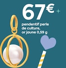 Promo Pendentif perle de culture, or jaune 0,59 g à 67,00 € dans le catalogue E.Leclerc à Moisselles