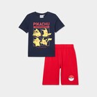 Ensemble pyjama short Pokémon Pikachu bleu garçon en promo chez La Halle Perpignan à 4,79 €