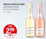 Perlwein im V-Markt Prospekt Brillant Sekt Halbtrocken von Söhnlein im aktuellen V-Markt Prospekt für 2,99 €