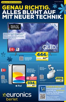 EURONICS Prospekt GENAU RICHTIG. ALLES BLÜHT AUF MIT NEUER TECHNIK. mit 9 Seiten