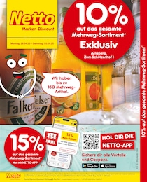 Netto Marken-Discount Prospekt für Arnsberg: "10% auf das gesamte Mehrweg-Sortiment", 2 Seiten, 28.04.2025 - 03.05.2025