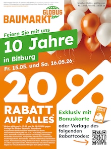 Aktueller Globus-Baumarkt Prospekt "Nach dem Feiertag so richtig sparen!" Aktueller Globus-Baumarkt Prospekt