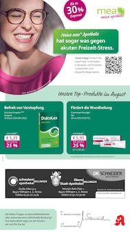 Aktueller mea - meine apotheke Prospekt "Unsere August-Angebote" Seite 1 von 4 Seiten für Dillingen