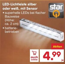 LED-Lichtleiste silber oder weiß, mit Sensor bei Netto Marken-Discount in Wunstorf LED-Lichtleiste silber oder weiß, mit Sensor im Angebot bei Netto Marken-Discount Wunstorf für 4,99 €