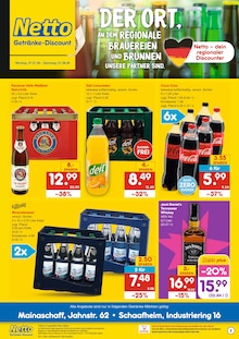 Coca Cola im Netto Marken-Discount Prospekt "DER ORT, AN DEM DU IMMER AUSGEZEICHNETE PREISE FINDEST." mit 2 Seiten (Aschaffenburg)