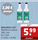 Aktuelle Berliner Luft Angebote bei Getränke Quelle WVG in Magdeburg Aktuelles Pfefferminzlikör Angebot bei Getränke Quelle WVG in Magdeburg ab 5,99 €