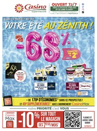 Catalogue Casino Supermarchés à Lux, avec 16 pages Prospectus Casino Supermarchés à Lux, "Votre été au zénith !", 16 pages, 08/08/2022 - 21/08/2022
