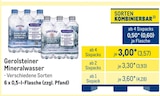 Mineralwasser von Gerolsteiner im aktuellen METRO Prospekt für 3,57 €
