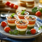 4 verrines pesto tomates et mozzarella en promo chez Carrefour Market 4 verrines pesto tomates et mozzarella dans le catalogue Carrefour Market