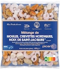 Mélange de moules, crevettes nordiques, noix de Saint-Jacques MSC - Picard - Picard à Nice Mélange de moules, crevettes nordiques, noix de Saint-Jacques MSC - Picard en promo chez Picard Nice à 6,99 €