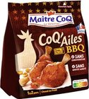 Coq ailes saveurs nature ou à la mexicaine ou barbecue ou hot & spicy - Maître Coq à 2,47 € dans le catalogue Casino Supermarchés