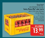Coca Cola, Fanta, Mezzo Mix oder Sprite Angebote von Coca Cola bei Marktkauf Saalfeld für 13,99 €