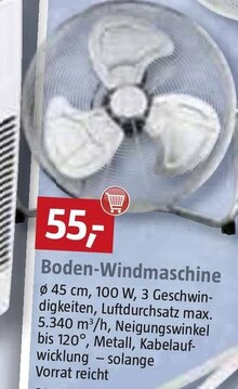 Boden-Windmaschine bei BAUHAUS in Münster Boden-Windmaschine im Angebot bei BAUHAUS Münster für 55,00 €