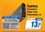 Powerbank Power Pack Performance 10 im Angebot bei expert in Emden Powerbank Power Pack Performance 10 Angebote von hama bei expert Emden für 13,00 €