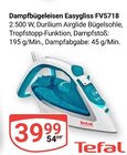 Dampfbügeleisen Easygliss FV5718 Angebote von Tefal bei GLOBUS Mannheim für 39,99 €