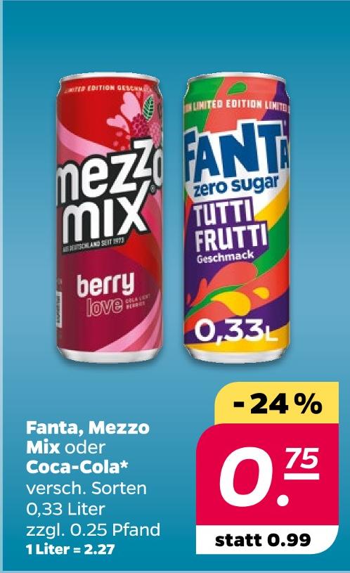 Fanta, Mezzo Mix oder Coca-Cola