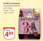 Kaffeepads Angebote von Globus bei GLOBUS Salzgitter für 4,89 €
