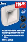 Kit de ventilation de cuisine hygroréglable BDH 125 mm - Aldes - Screwfix à Drancy Kit de ventilation de cuisine hygroréglable BDH 125 mm - Aldes en promo chez Screwfix Drancy à 119,99 €