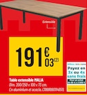Table extensible MALIA - Bricorama à Lambersart Table extensible MALIA en promo chez Bricorama Lambersart à 191,03 €