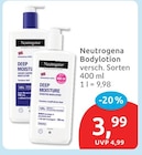 Bodylotion Deep Moisture von Neutrogena für 3,99 € bei budni im Angebot Bodylotion Deep Moisture von Neutrogena im aktuellen budni Prospekt