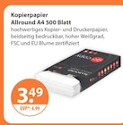 Kopierpapier Allround A4 500 Blatt im V-Markt Prospekt Kopierpapier Allround A4 500 Blatt von im aktuellen V-Markt Prospekt für 3,49 €