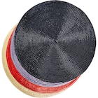 Set de table rond pailleté - CARREFOUR HOME en promo chez Carrefour Set de table rond pailleté - CARREFOUR HOME dans le catalogue Carrefour