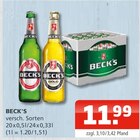 Bier Angebote von BECK'S bei Getränke Oase Lünen für 11,99 €