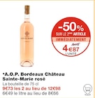 A.O.P. Bordeaux rosé - Château Sainte-Marie en promo chez Monoprix La Testé-de-Buch à 4,87 €