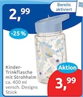 Kinder-Trinkflasche mit Strohhalm für 2,99 € bei budni im Angebot Kinder-Trinkflasche mit Strohhalm im aktuellen budni Prospekt