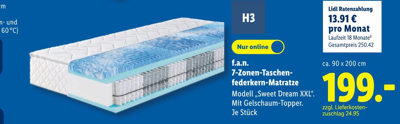 7-Zonen-Taschenfederkern-Matratze