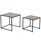 Promo Table basse gigogne Luffi x2 bois et métal noir H35cm et H40cm à 17,40 € dans le catalogue Gifi à Épinal