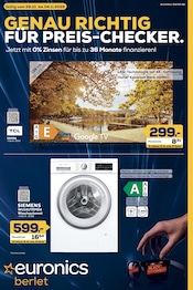 Fernseher im EURONICS Prospekt in Arnsberg Aktueller EURONICS Prospekt mit Fernseher, "GENAU RICHTIG FÜR PREIS-CHECKER.", Seite 1