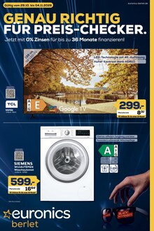Fernseher im aktuellen EURONICS Prospekt (Arnsberg) Fernseher im EURONICS Prospekt "GENAU RICHTIG FĂśR PREIS-CHECKER." mit 10 Seiten (Arnsberg)