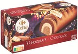 Bûche glacée 3 chocolats - CARREFOUR EXTRA en promo à 3,11 € chez Supermarchés Match Bûche glacée 3 chocolats - CARREFOUR EXTRA dans le catalogue Supermarchés Match