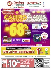 Catalogue Casino Supermarchés à Chennevières-sur-Marne cette semaine, valable du 21/11/2022 au 04/12/2022 Prospectus Casino Supermarchés à Chennevières-sur-Marne, "100 jours 100% zen", 60 pages de promos valables du 21/11/2022 au 04/12/2022