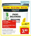 Innenfarbe Profi Deckweiß von Vincent im aktuellen Hellweg Prospekt für 45,99 €