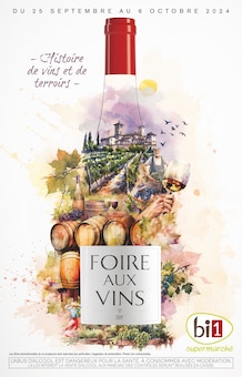 Prospectus Bi1 de la semaine "Histoire de vins et de terroirs" avec 1 pages, valide du 25/09/2024 au 06/10/2024 pour Champoulet et alentours