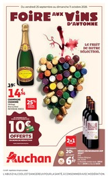 Prospectus Supermarchés Auchan Hypermarché en cours, FOIRE AUX VINS D'AUTOMNE, 72 pages, 25/09/2026 - 11/10/2026 Catalogue Supermarchés Auchan Hypermarché en cours à Villepreux et alentours, FOIRE AUX VINS D'AUTOMNE, 72 pages, 25/09/2026 - 11/10/2026