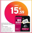 CAPSULES DE CAFÉ ALU - CARTE NOIRE en promo chez Intermarché Grenoble à 15,59 €