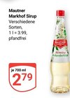 Sirup im Angebot bei GLOBUS in Altenburg Sirup Angebote von Mautner Markhof bei GLOBUS Altenburg für 2,79 €