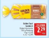 Sandwich Dinkel Harmonie Angebote von Golden Toast bei Marktkauf Erlangen für 2,29 €