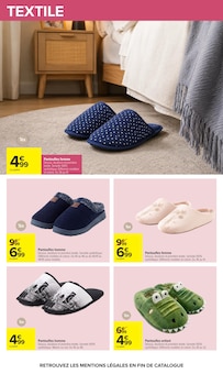 Promotion Pantoufles Femme dans le prospectus Carrefour, valable du 20/10/2026 au 02/11/2026 Promo Pantoufles Femme dans le catalogue Carrefour du moment à la page 60
