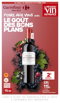 Prospectus Carrefour Market de la semaine "FOIRE AUX VINS AVEC LE GOÛT DES BONS PLANS" avec 1 pages, valide du 02/10/2025 au 19/10/2025 pour Divonne-les-Bains et alentours