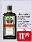 Kräuterlikör im Angebot bei EDEKA in Ludwigshafen Kräuterlikör Angebote von Jägermeister bei EDEKA Ludwigshafen für 11,99 €