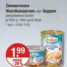 Wurstkonserven oder Suppen von Zimmermann im aktuellen V-Markt Prospekt für 1,99 €