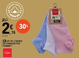 Lot de 3 paires de chaussettes femme - TISSAIA dans le catalogue E.Leclerc