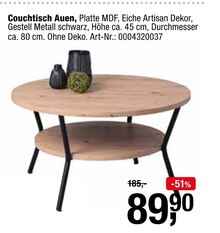 Couchtisch Auen Angebot in Dahme, Mark im aktuellen Prospekt bei Opti-Wohnwelt in Dahme, Mark