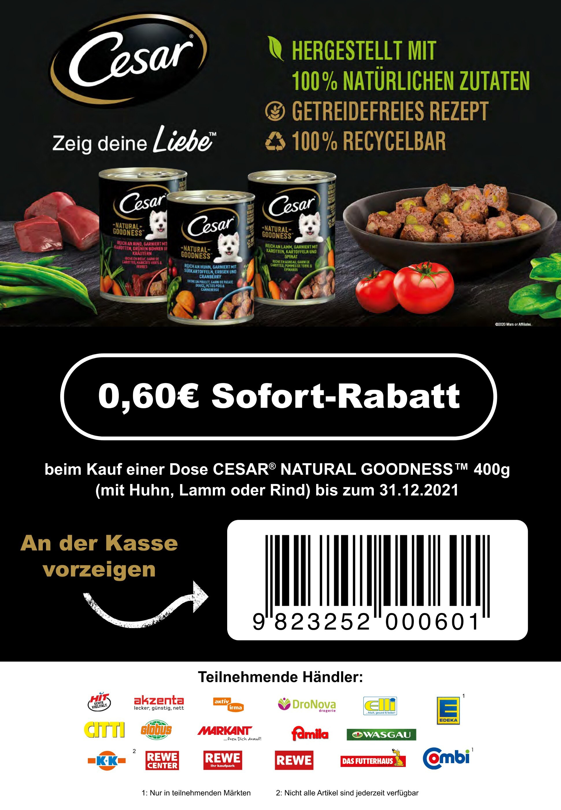 Cesar Prospekt für Frose mit 1 Seite Cesar Prospekt für Frose: "Zeig deine Liebe", 1 Seite, 23.11.2021 - 20.12.2021